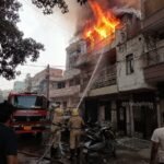 South Delhi building fire aftermath