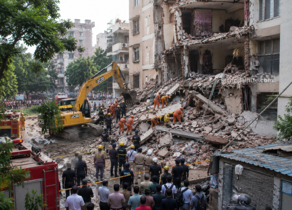 PG Accommodation Collapsed: Several Students Stuck Inside Rubble